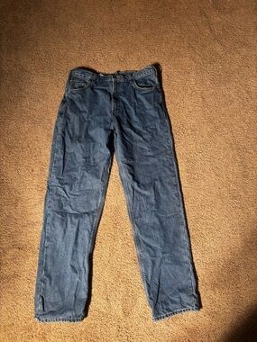 Carhartt Men's flannel lined Blue Denim Jeans 38x36